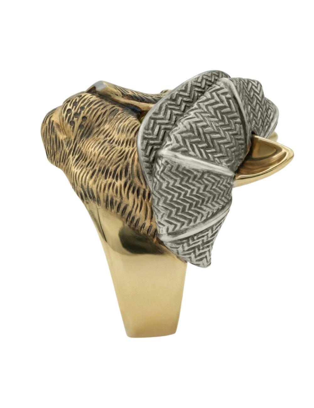 Кольцо из лимонного золота c эмалью