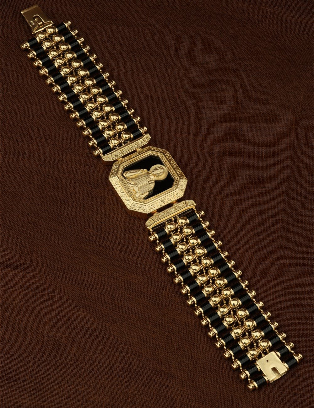 Браслет из лимонного золота c ониксом