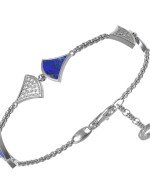 Браслет из белого золота c бриллиантами и лазуритом