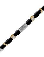 Браслет из белого золота c кожаным шнурком