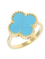 Кольцо из лимонного золота c бирюзой