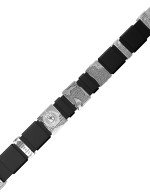 Браслет из белого золота c кожаным шнурком