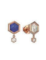 Серьги из золота c бриллиантами, лазуритом и перламутром