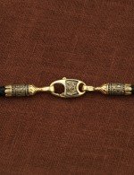 Гайтан из лимонного золота c кожаным шнурком