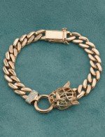 Браслет из золота c бриллиантами и изумрудом