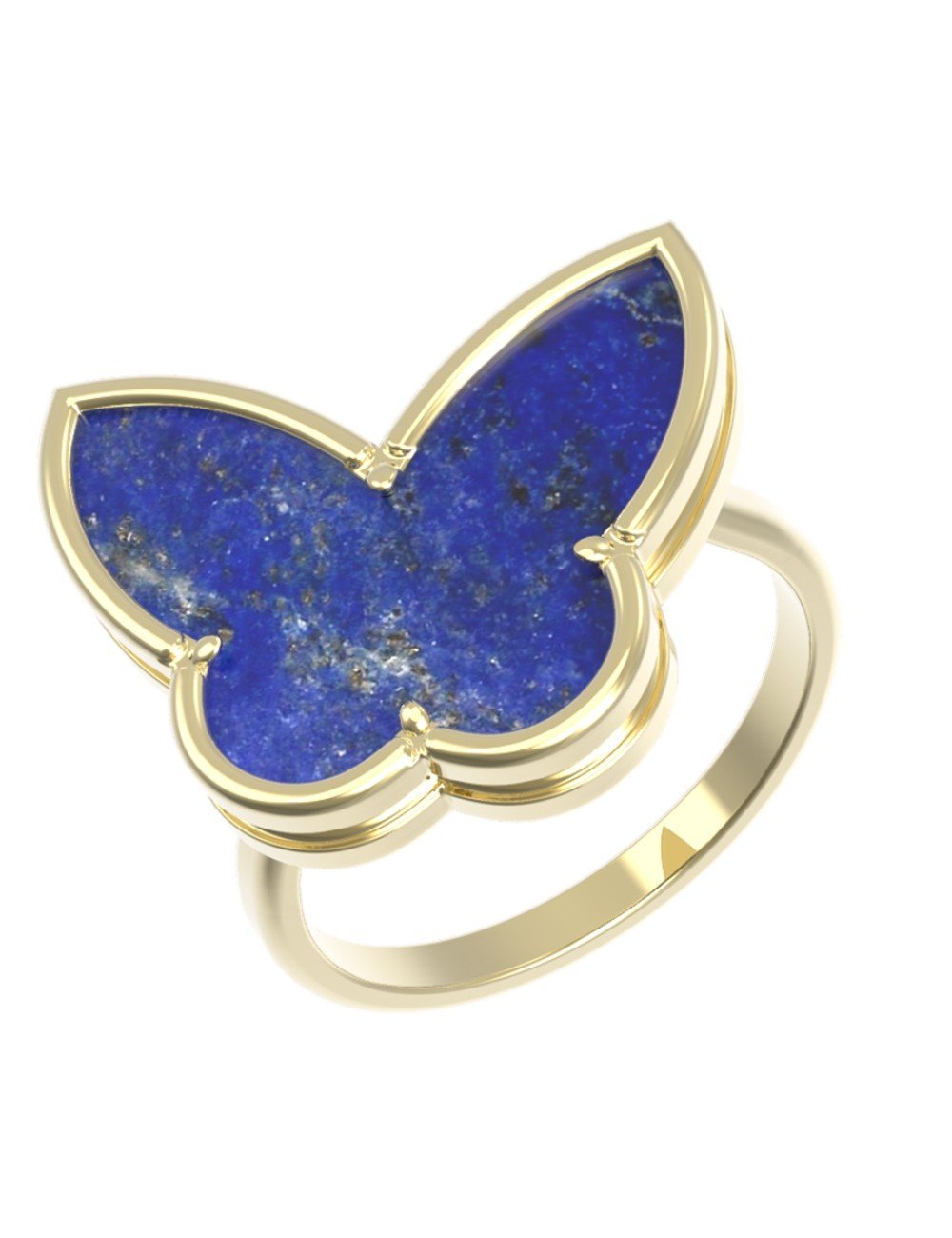 Кольцо из лимонного золота c лазуритом