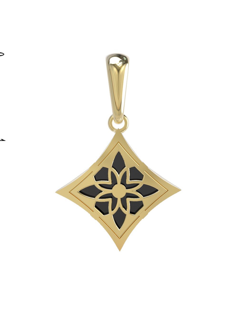 Подвеска из лимонного золота c ониксом