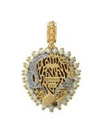 Подвеска из лимонного золота c эмалью и жемчугом