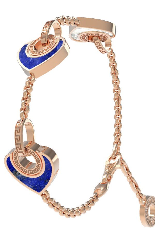 Браслет из золота c лазуритом и перламутром