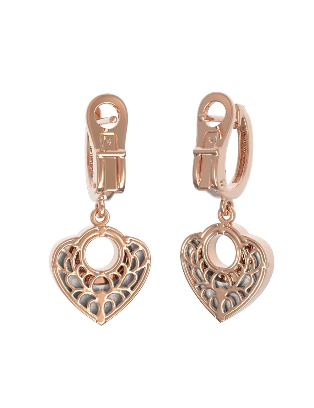 Серьги из золота c бриллиантами и перламутром