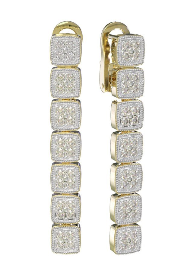 Серьги из лимонного золота c бриллиантами