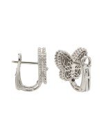 Серьги из белого золота c рубином