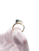 Кольцо из лимонного золота c бриллиантами и малахитом