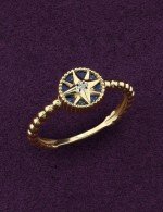 Кольцо из лимонного золота c бриллиантами и лазуритом