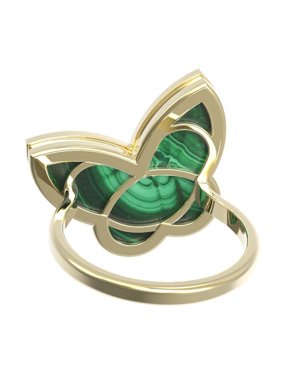 Кольцо из лимонного золота c малахитом