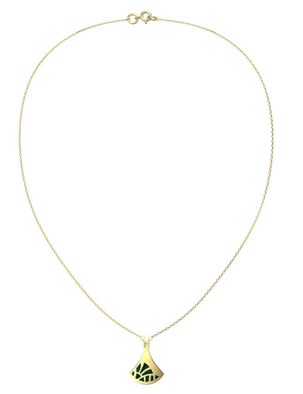 Колье из лимонного золота c бриллиантами и малахитом