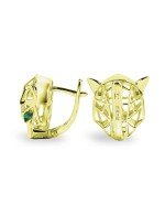 Серьги из лимонного золота c изумрудом