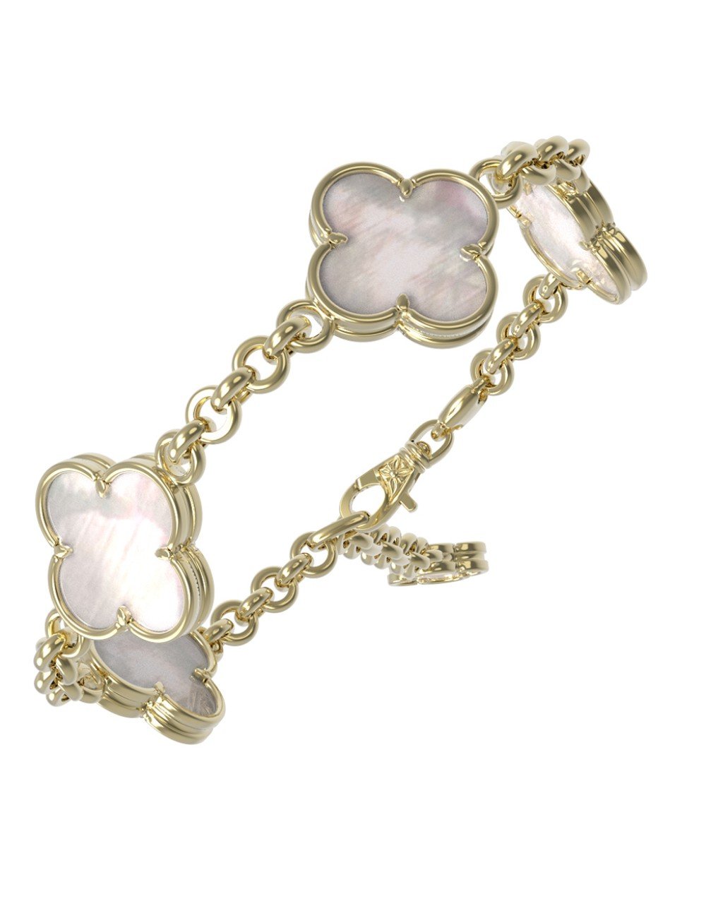 Браслет из лимонного золота c перламутром