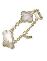 Браслет из лимонного золота c перламутром