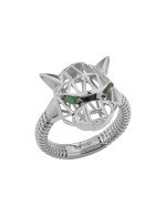 Кольцо из белого золота c изумрудом