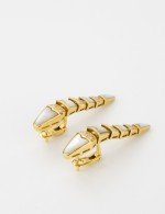 Серьги из лимонного золота c бриллиантами и перламутром