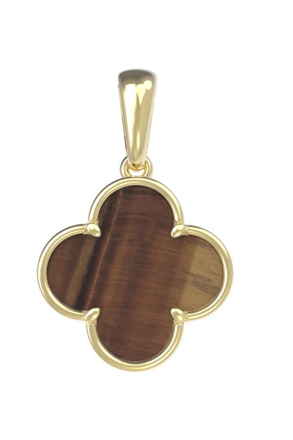 Подвеска из лимонного золота c тигровым глазом