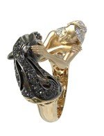 Кольцо из лимонного золота c фианитом