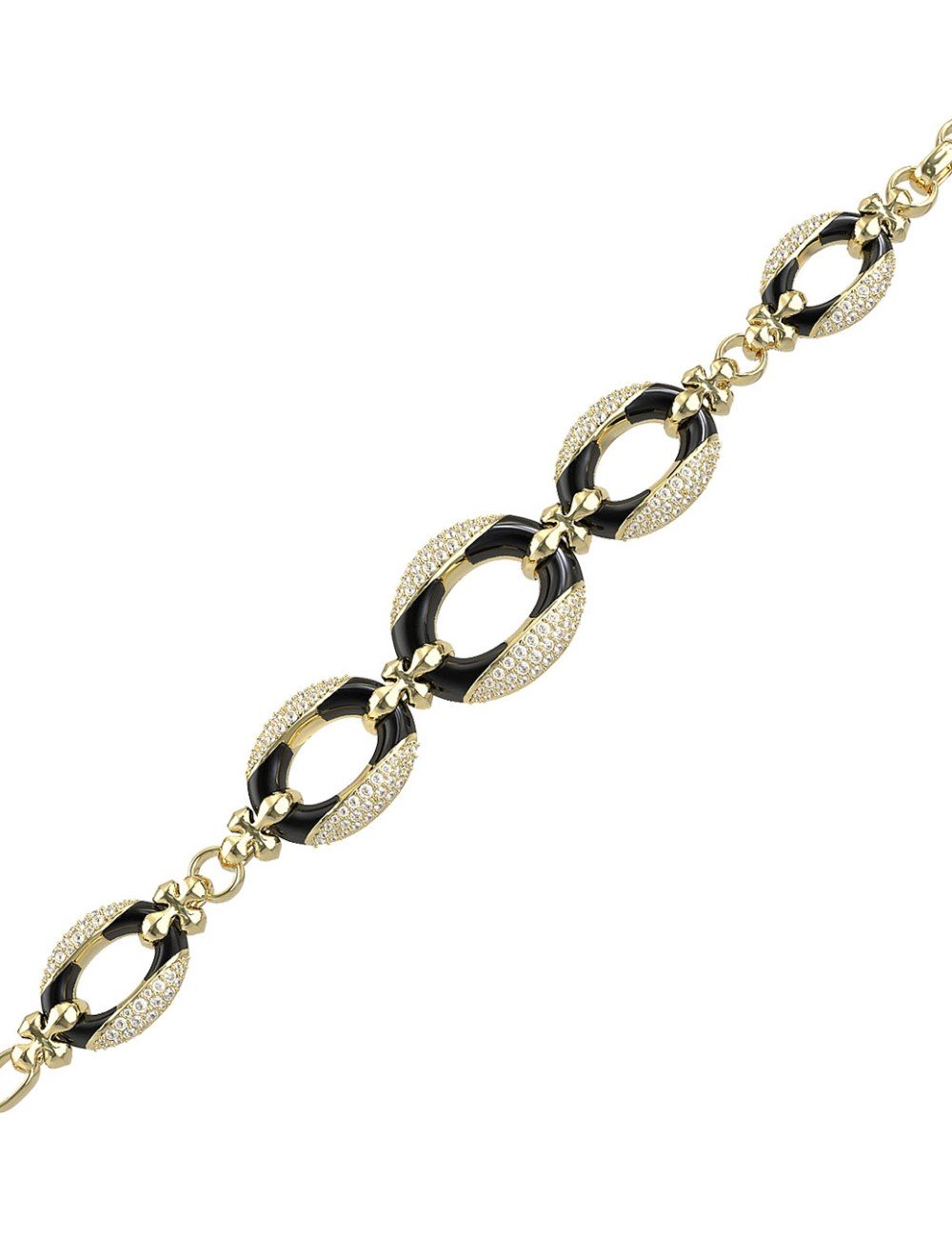 Браслет из лимонного золота c бриллиантами и ониксом