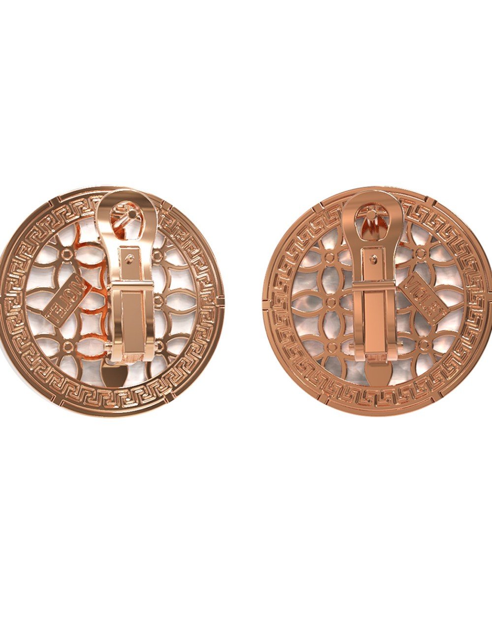 Серьги из золота c эмалью и перламутром