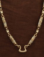 Цепь из лимонного золота c эмалью и бивнем мамонта