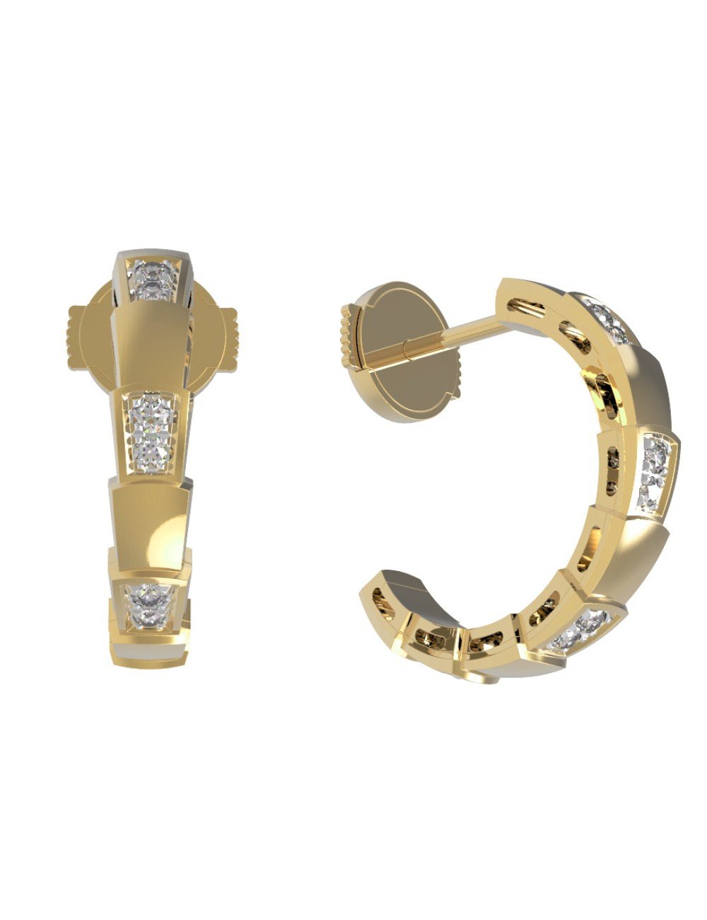 Серьги из лимонного золота c бриллиантами