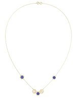 Колье из лимонного золота c лазуритом и перламутром