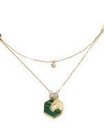 Колье из лимонного золота c бриллиантами и малахитом