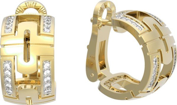 Серьги из лимонного золота c бриллиантами