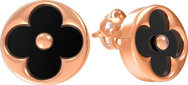 Серьги из золота c ониксом