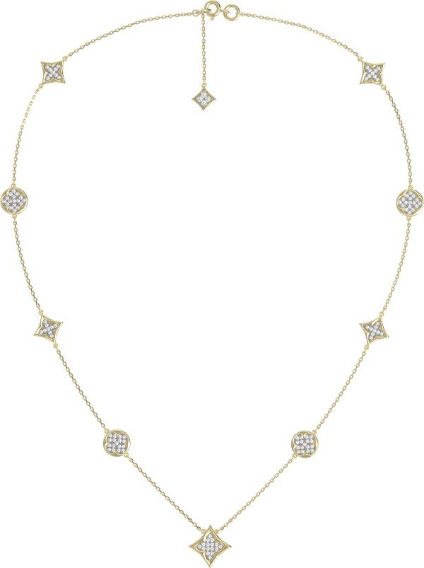 Колье из лимонного золота c бриллиантами