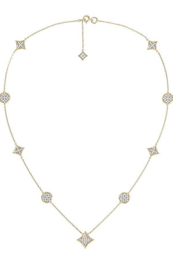 Колье из лимонного золота c бриллиантами