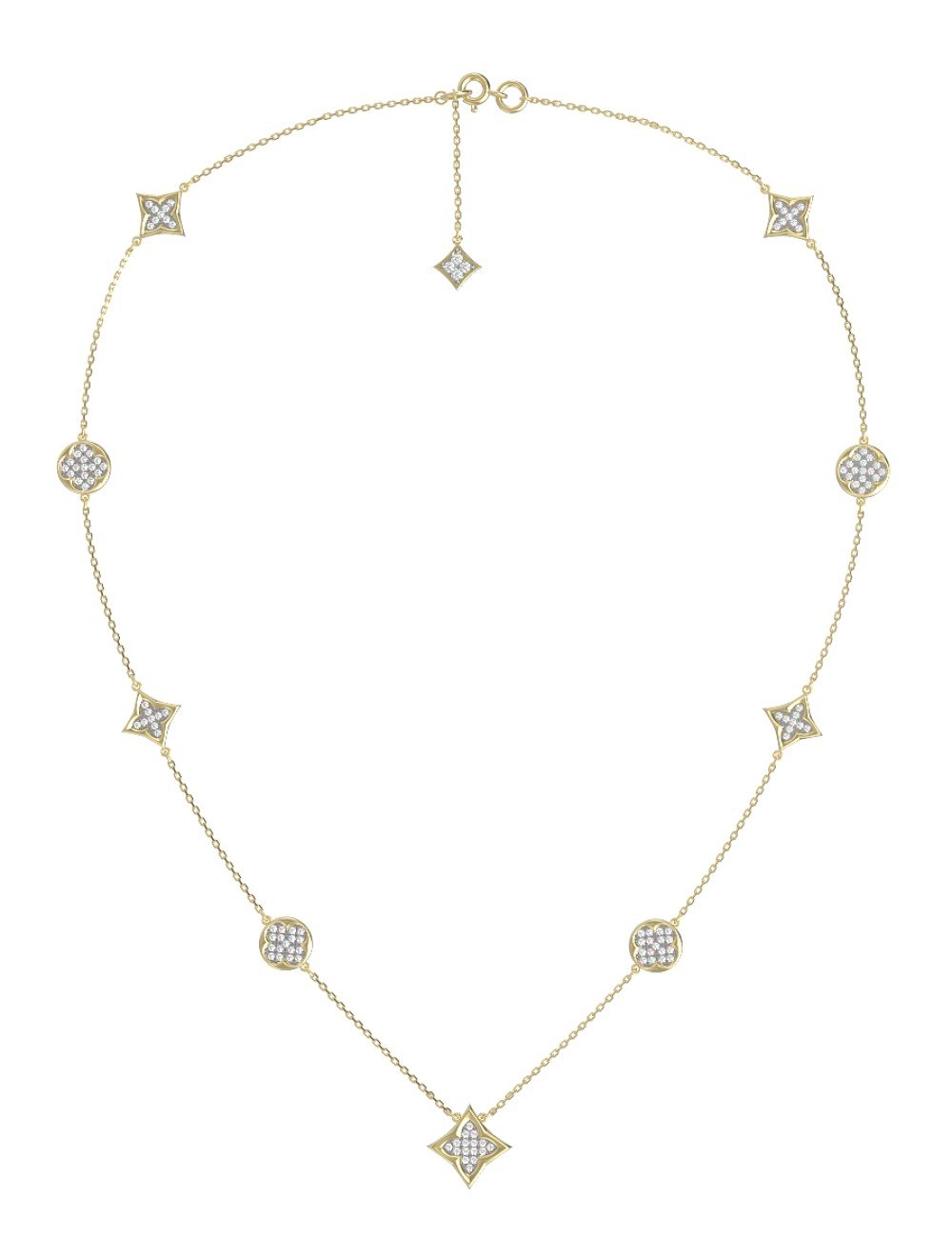 Колье из лимонного золота c бриллиантами