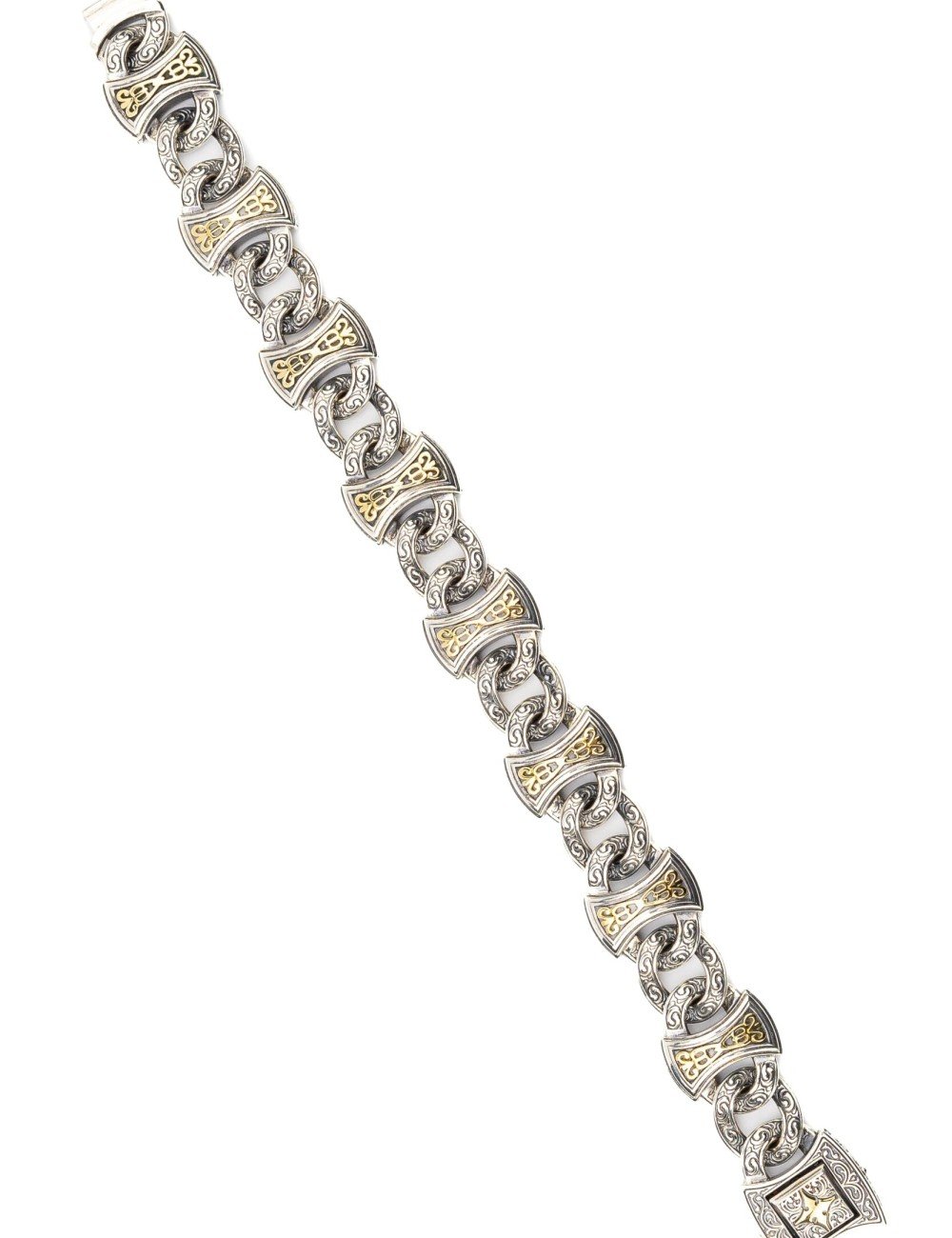 Браслет из серебра и золота c рубином