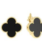 Серьги из лимонного золота c ониксом