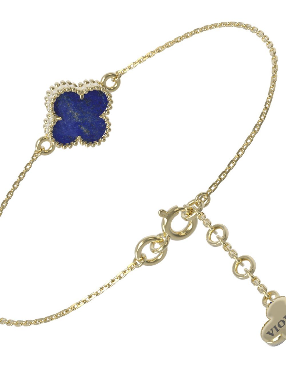 Браслет из лимонного золота c лазуритом