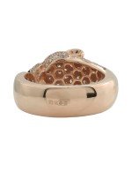 Кольцо из розового золота c бриллиантами, изумрудом и ониксом