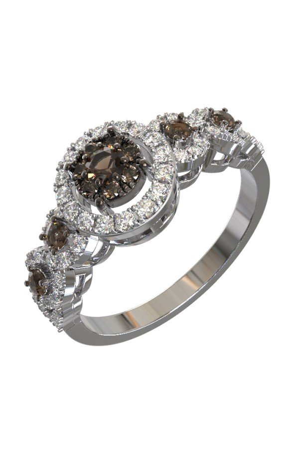 Кольцо из белого золота c бриллиантами