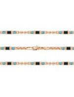 Цепь из золота c бирюзой и ониксом