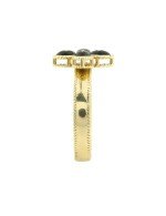 Кольцо из лимонного золота c бриллиантами и ониксом