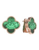 Серьги из золота c малахитом