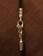 Шнурок шёлковый из золота c шёлковым шнурком