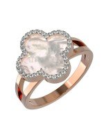 Кольцо из золота c бриллиантами и перламутром