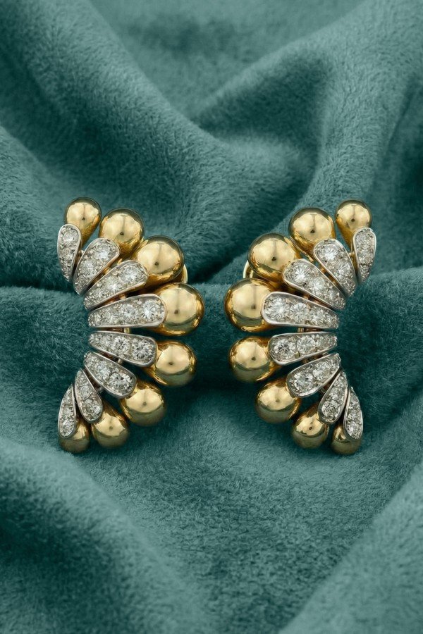 Серьги из лимонного золота c бриллиантами