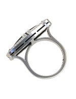 Кольцо из белого золота c бриллиантами, рубином и ониксом